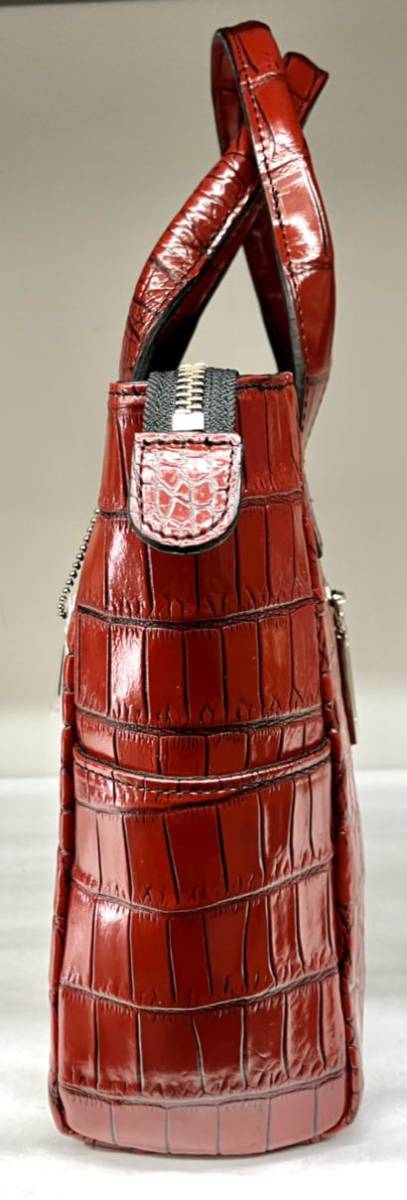  местного производства, сделано в Японии. крокодил wani кожа используя. ручная сумка & ручная сумка, 2 раз покрытие. vanilla обработка. красный, черный 00425478