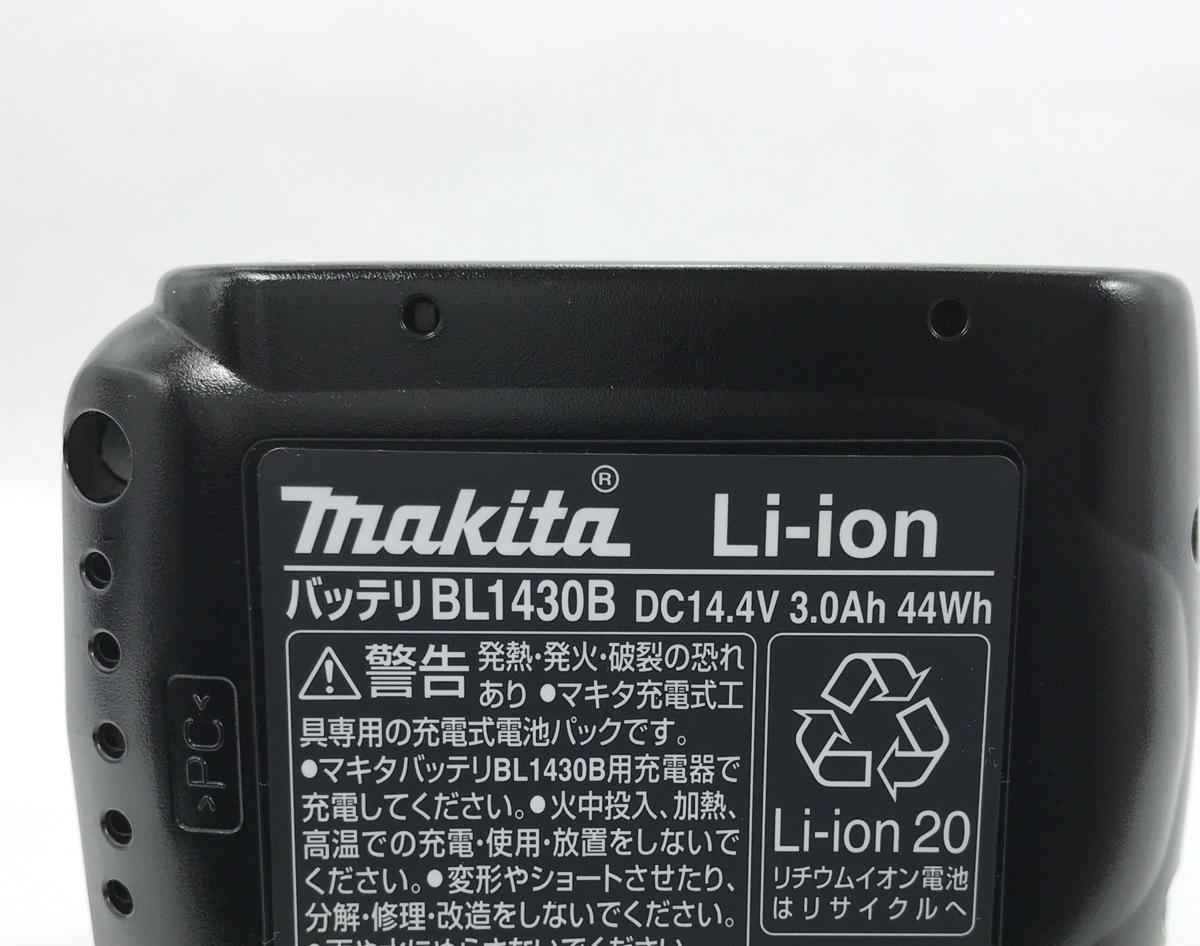 ☆ 未使用 マキタ BL1430B 純正 14.4V 3.0Ah バッテリ ( リチウムイオン電池 蓄電池 充電池 makita 電池パック 3Ah BL1430 残量表示付き_画像3