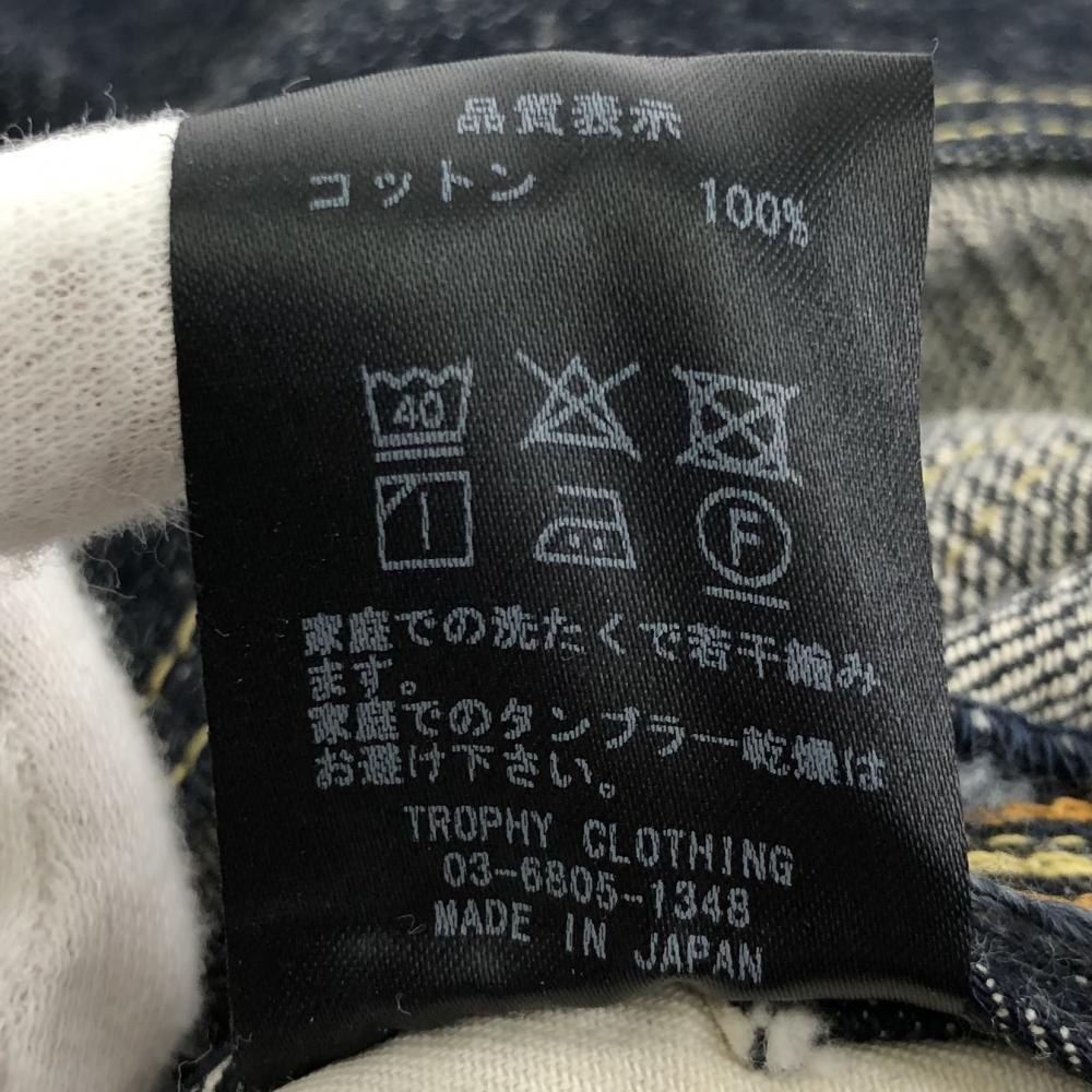 【中古】TROPHY CLOTHING 1605 ダブルニーメカニックオーバーオール サイズW32 インディゴ トロフィークロージング[240017606250]_画像7