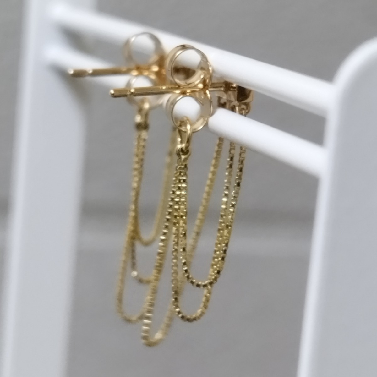 スタージュエリー starjewelry K10 ピアス　チェーン　フリンジ　タッセル バー　CHAIN PIERCED EARRING