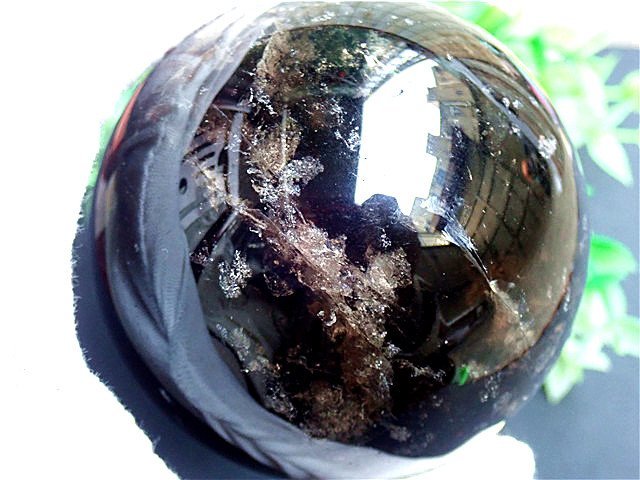 AAA級【魔除け】天然モリオン黒水晶丸玉178C1-42C52b_画像2