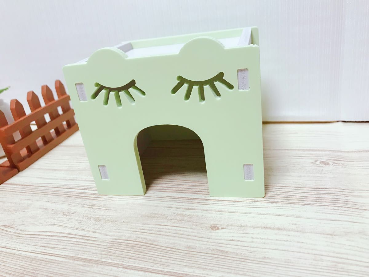 ハムスター鳥ペットラットマウス小動物用ハウス家部屋おうち巣箱おもちゃ遊具グリーン