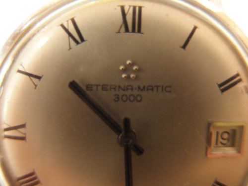 0140437a【ETERNA-MATIC 3000 5574020】エターナルマチック/ 手巻き/腕時計/watch/ケース径3.5cm程/動作OK/中古品_画像2