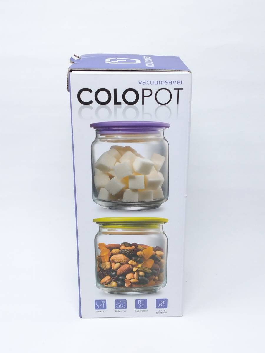 コロポット COLOPOT 食品保存容器 バキュームセーバー 密閉 真空 柄スポット 2個入り 真空ポンプ付き ZEIZIOMK_画像2