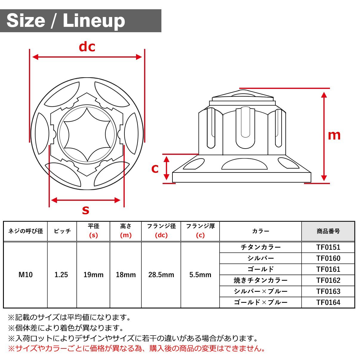 M10 P1.25 六角ナット リアショック取り付けナット ステンレス チタンカラー モンキー ダックス スーパーカブ等 1個 TF0151_画像2