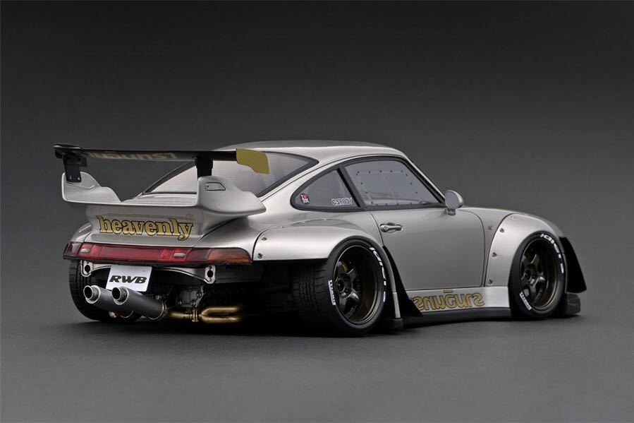 ignition model イグニッションモデル IG2718 1/18 RWB PORSCHE 993 Silver RAUH-Welt BEGRIFF ポルシェ シルバー 911 中井 啓_画像2