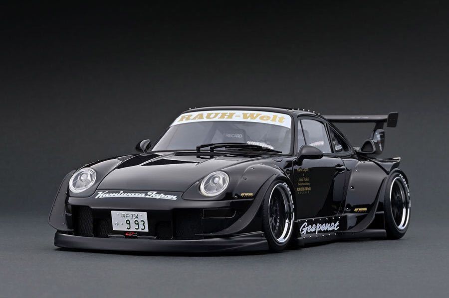 ignition model イグニッションモデル IG1960 1/18 RWB PORSCHE 993 BLACK Gespenst RAUH-Welt BEGRIFF ポルシェ ブラック 911 中井 啓の画像1