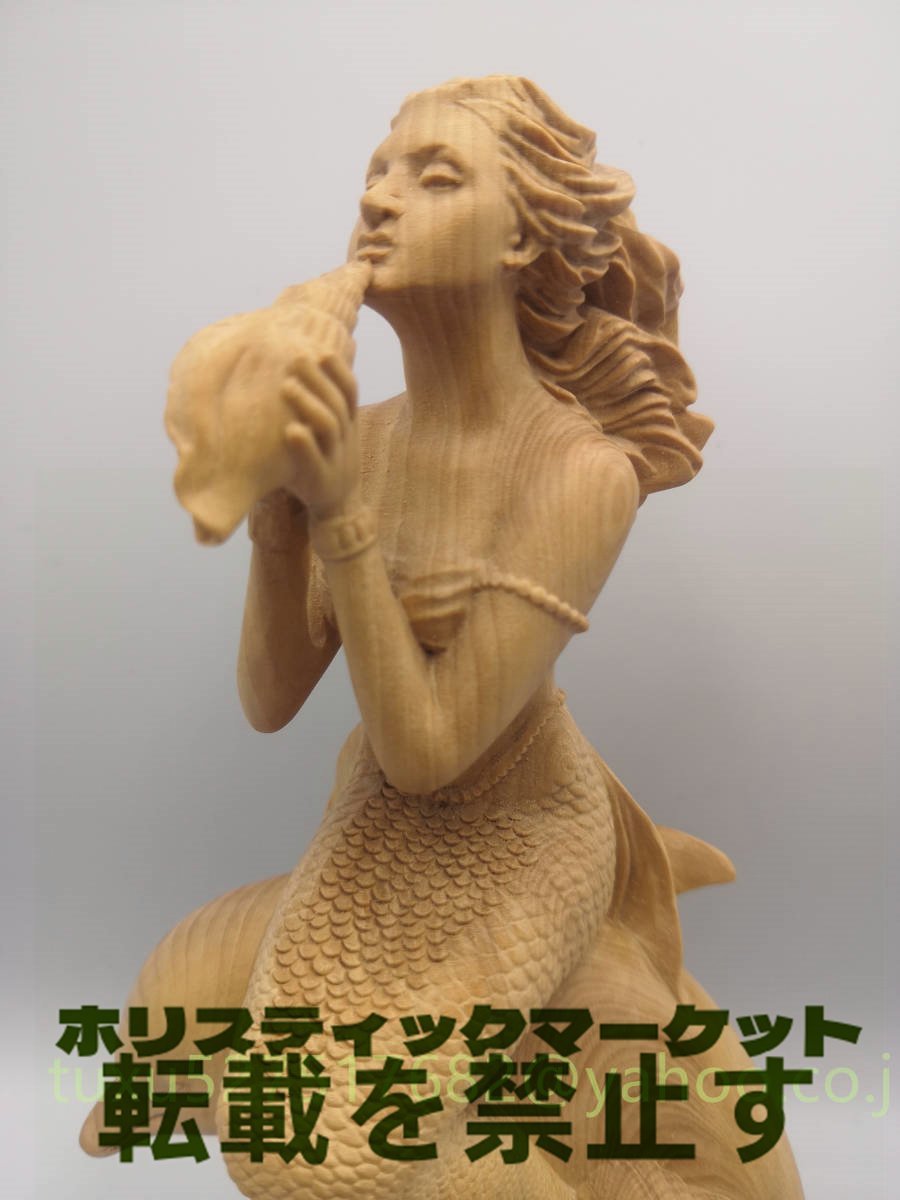 最新作 木彫 置物 人魚 彫刻工芸品_画像5