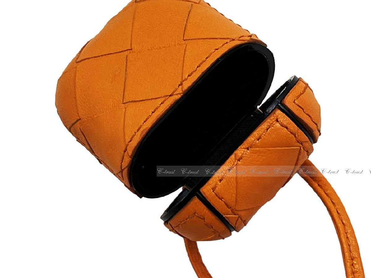 J737-OR.. BOTTEGA VENETA Bottega Veneta Air Pods кейс ремешок in to Rena pa Италия производства * 7482 LIGHT ORANGE