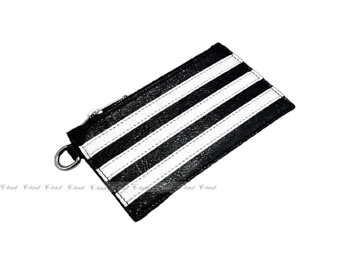 K105.. BALENCIAGA × ADIDAS Balenciaga Adidas collaboration card-case coin strap key ring Italy made * 1091 black 