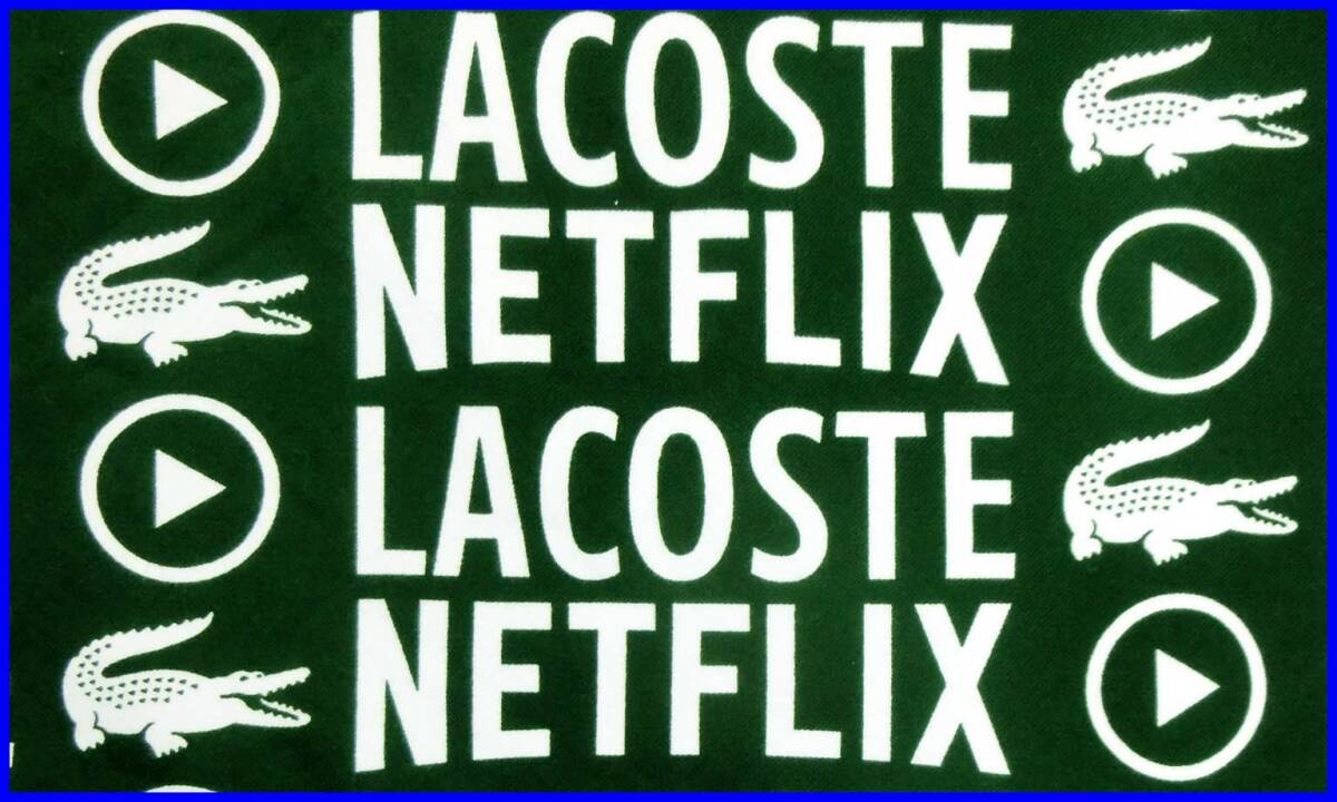 【国内正規品】70%OFF◆ラコステLACOSTE×Netflix◆コラボ総柄スウェットフーディープルオーバーLooseFit◆緑グリーンS2定価:27,500円_画像6