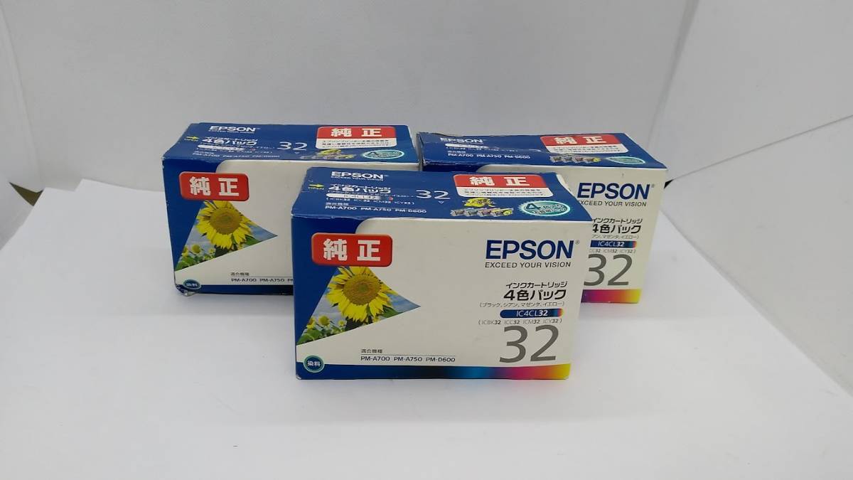 ●エプソン 純正 インクカートリッジ ヒマワリ IC4CL32 4色パック 　3個セット