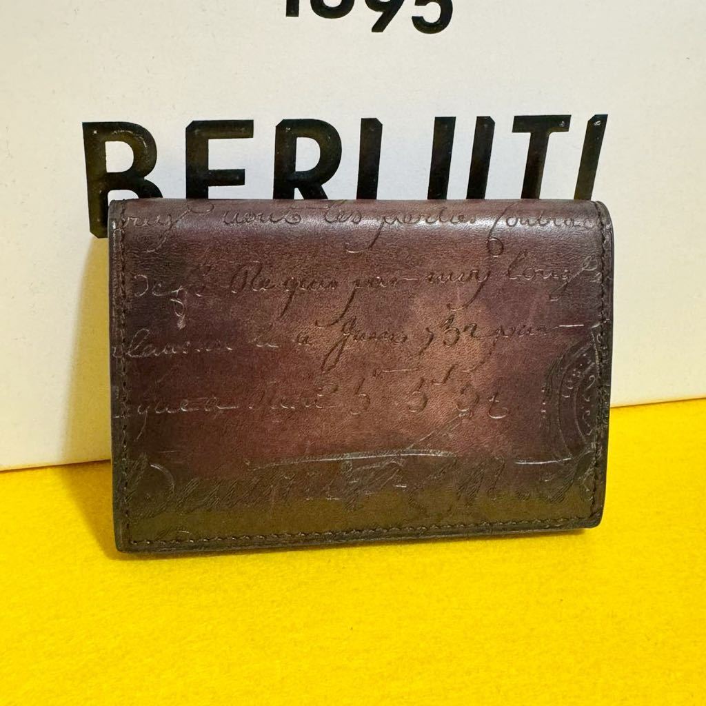 人気★ BERLUTI ベルルッティ カードケース 名刺入れ レザー カリグラフィーの画像1