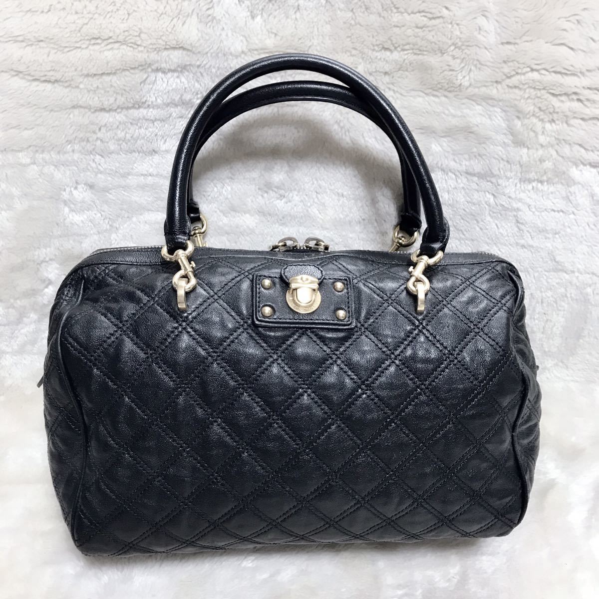 MARC JACOBS ショルダーバッグ クラッチバッグ 2WAY レザー マークジェイコブス ミニボストン キルティング オールレザー ブラック 黒