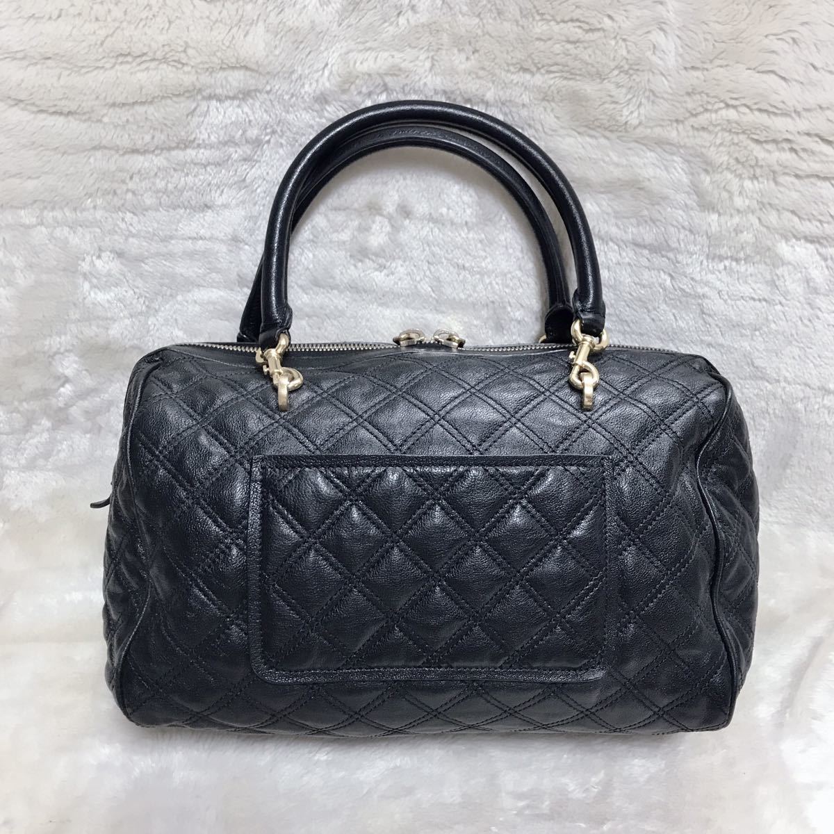 MARC JACOBS ショルダーバッグ クラッチバッグ 2WAY レザー マークジェイコブス ミニボストン キルティング オールレザー ブラック 黒