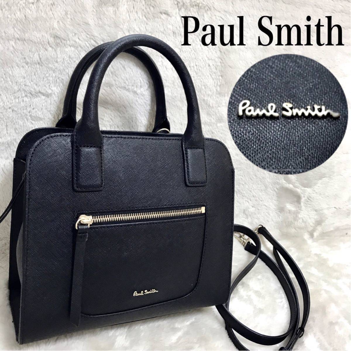 極美品 Paul Smith 2way ブラックフォーマル ハンドバッグ ロゴ ポールスミス _画像1