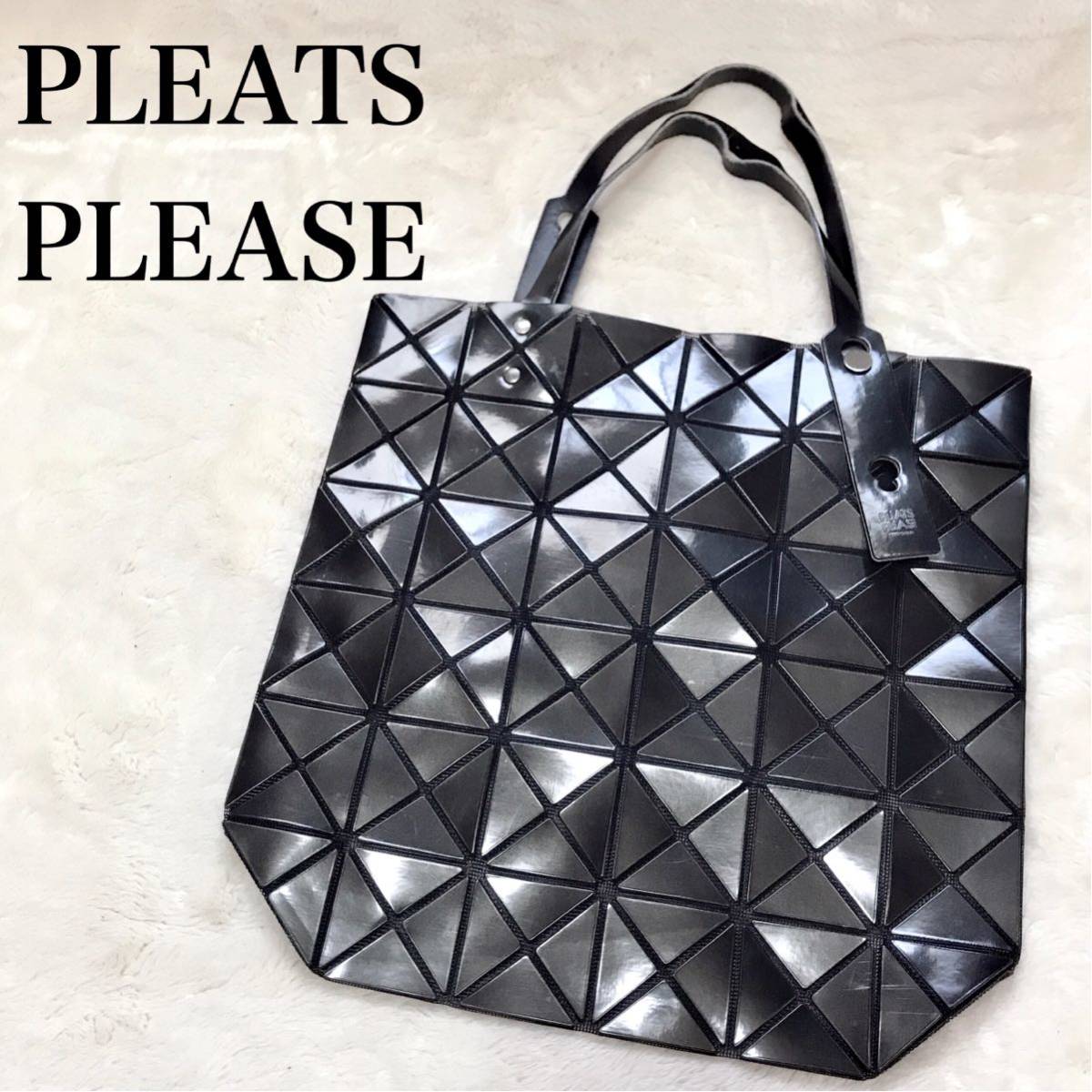 PLEATS PLEASE イッセイミヤケ トートバッグ ハンドバッグ ブラック ISSEY MIYAKE プリーツプリーズ_画像1