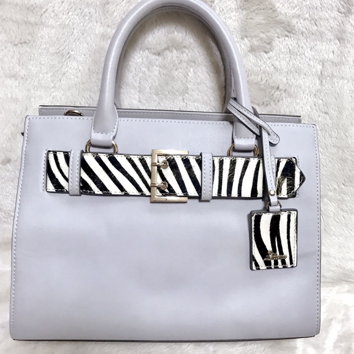美品 DIANA ダイアナ 2way レザー 切り替え ゼブラ ハンドバッグ 美品 DIANA ダイアナ 2way レザー 切り替え ゼブラ ハンドバッグ