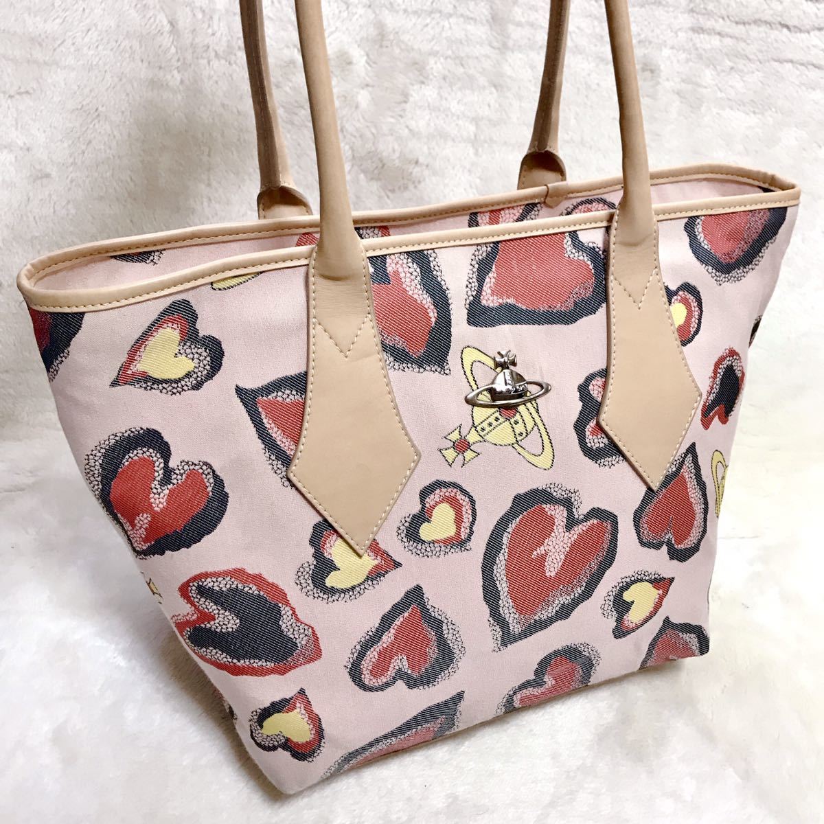 Vivienne Westwood ハート オーブ トートバッグ レザー ピンク ヴィヴィアンウエストウッド