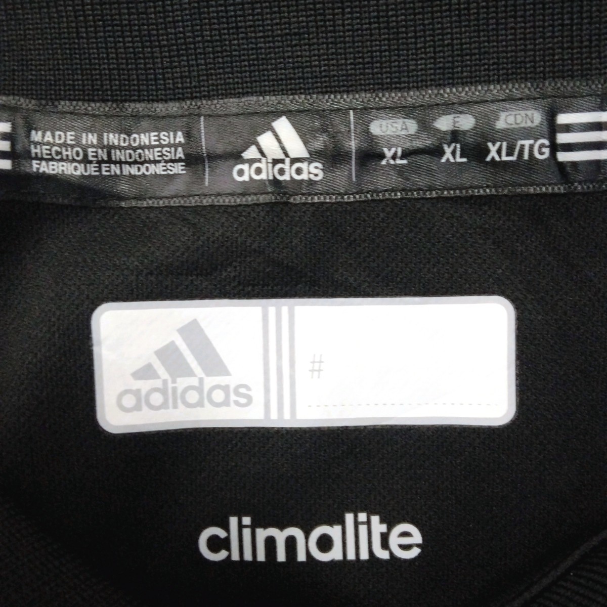 adidas アディダス 半袖ポロシャツ 刺繍ロゴ 刺繍デザイン ブラック メンズ XLサイズ_画像4