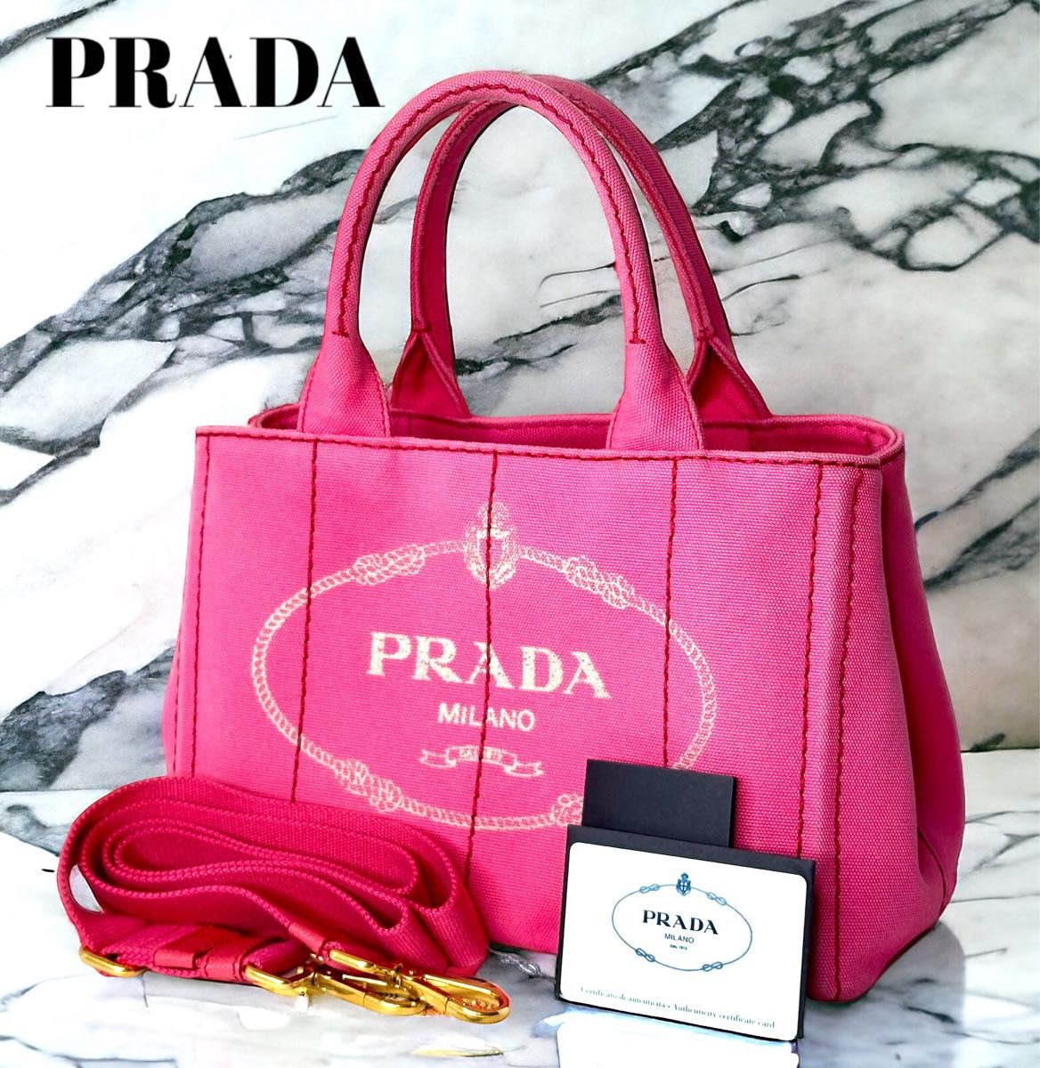 PRADA プラダ ハンドバック 2WAY カナパ 白タグ-