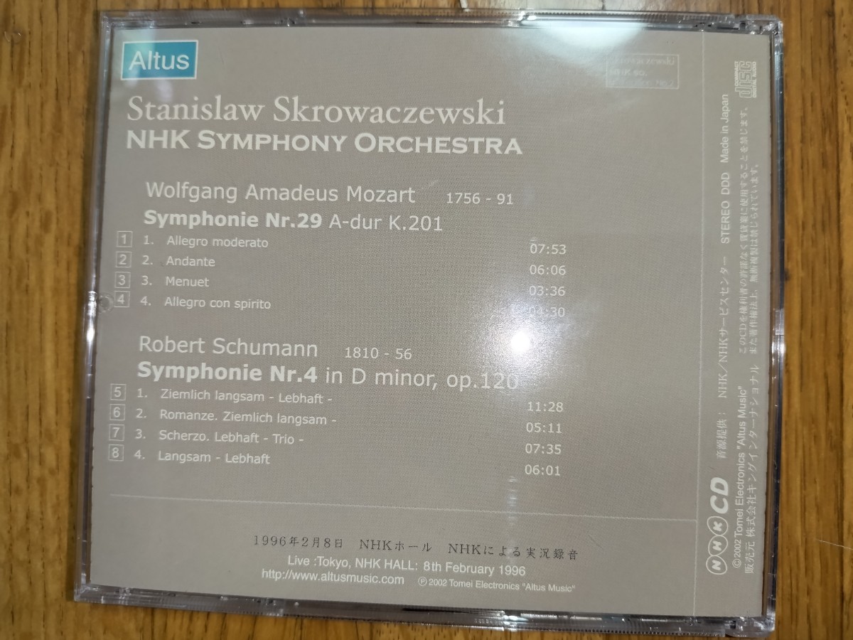 国内ALTUS ALT029 スクロヴァチェフスキ・N響/シューマン交響曲4番、モーツァルト交響曲29番　帯付_画像3