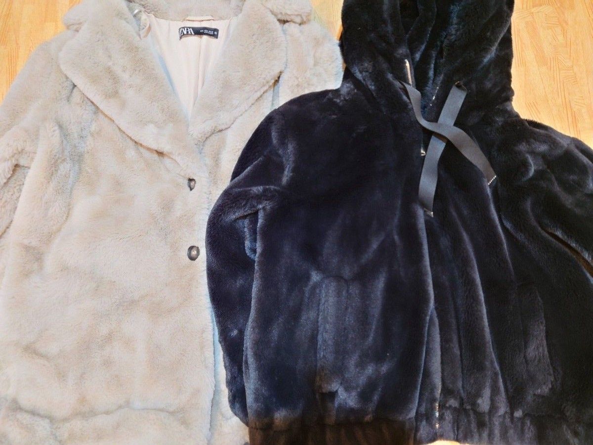 ZARA ザラ 人気のフェイクファーコート ジャケット USALサイズ 2 ZARA ザラ 人気のフェイクファーコート ジャケット USALサイズ 2