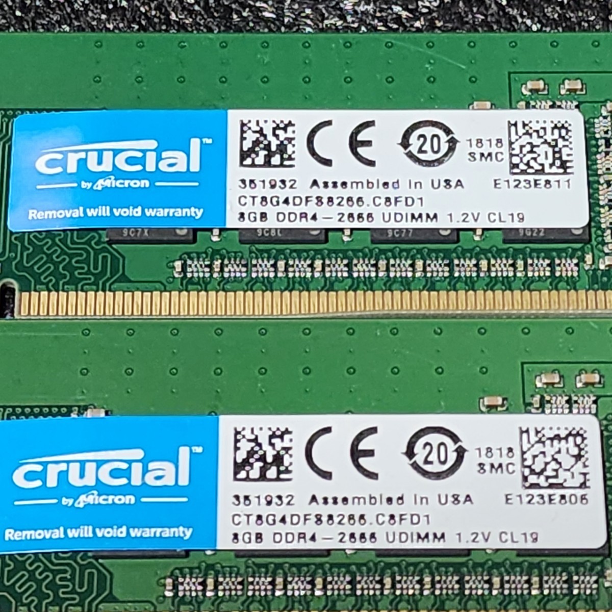 CRUCIAL DDR4-2666MHz 16GB (8GB×2枚キット) CT8G4DFS8266.C8FD1 動作確認済み デスクトップ用 PCメモリ _画像2
