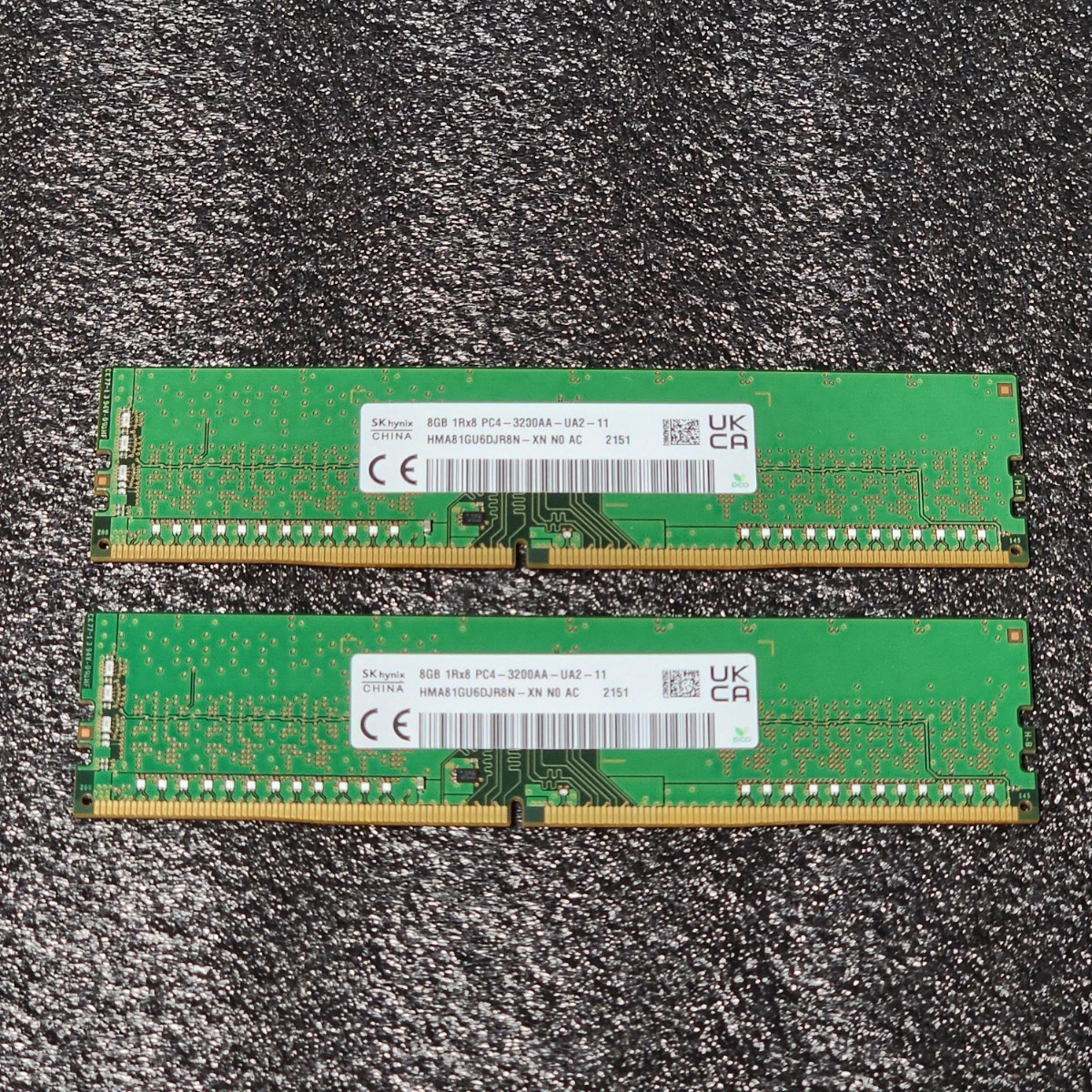 SK HYNIX DDR4-3200MHz 16GB (8GB×2枚キット) HMA81GU6DJR8N-XN 動作確認済み デスクトップ用 PCメモリ _画像1