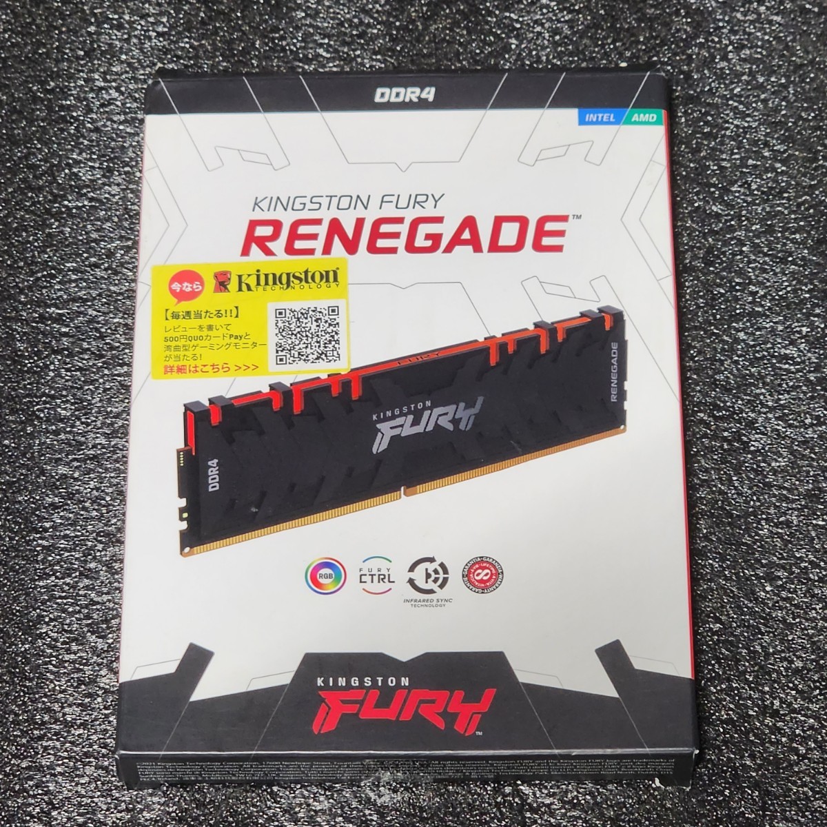 Kingston FURY RENEGADE DDR4-3600MHz 16GB (8GB×2枚キット) KF436C16RBAK2/16 RGB LED搭載 動作確認済み デスクトップ用 PCメモリ (2)_画像1