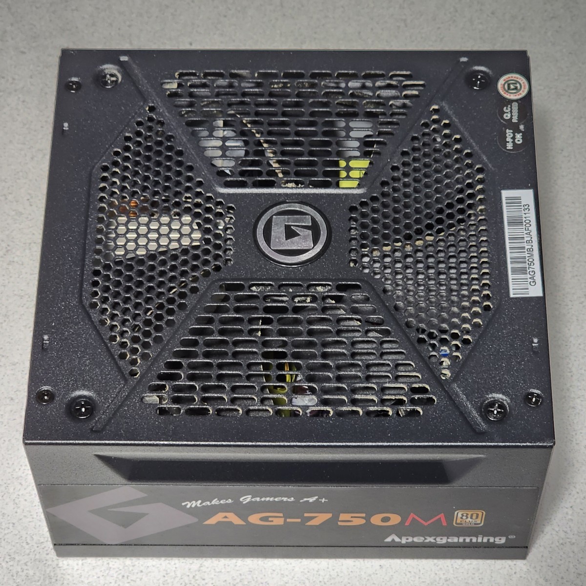 Apexgaming AG-750M(STG-750M) 750W 80PLUS GOLD認証 ATX電源ユニット フルプラグイン 動作確認済み PCパーツ_画像6