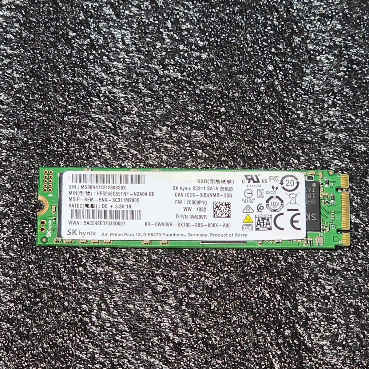 SK HYNIX SC311(HFS256G39TNF-N2A0A) 256GB SATA SSD フォーマット済み PCパーツ M.2 2280 動作確認済み 240GB 250GB