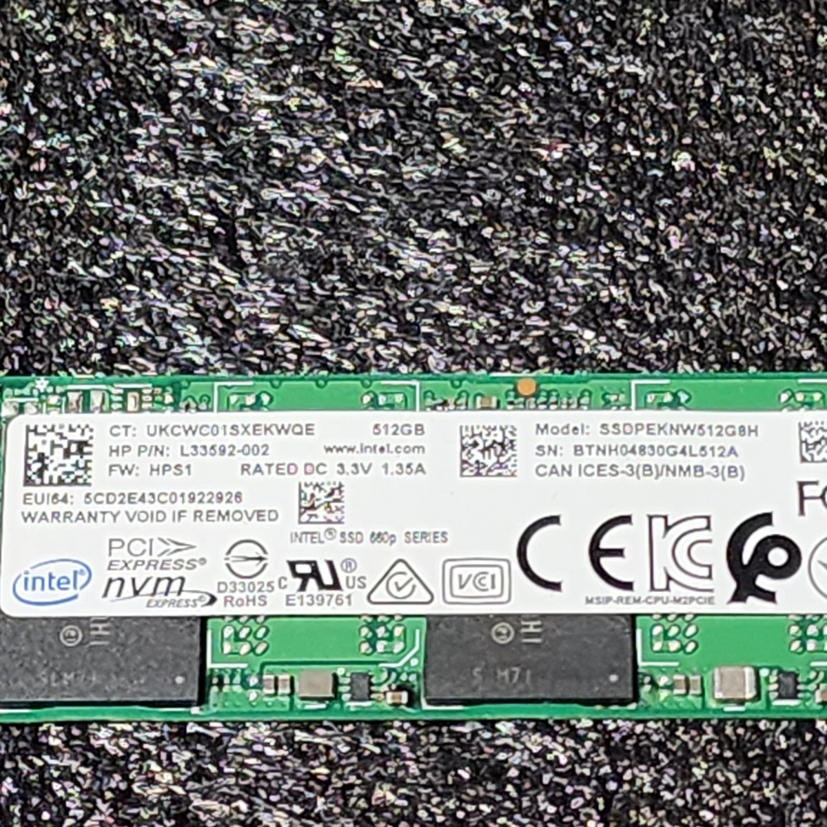 INTEL SSD 660p SERIES(SSDPEKNW512G8SSD512GB NVMe SSD フォーマット済み PCパーツ M.2 2280 動作確認済み 480GB 500GB_画像2