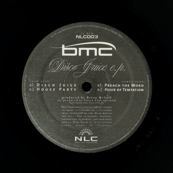 試聴 BMC - Disco Juice E.P. [12inch] Nite Life Collective US 1998 House_画像3