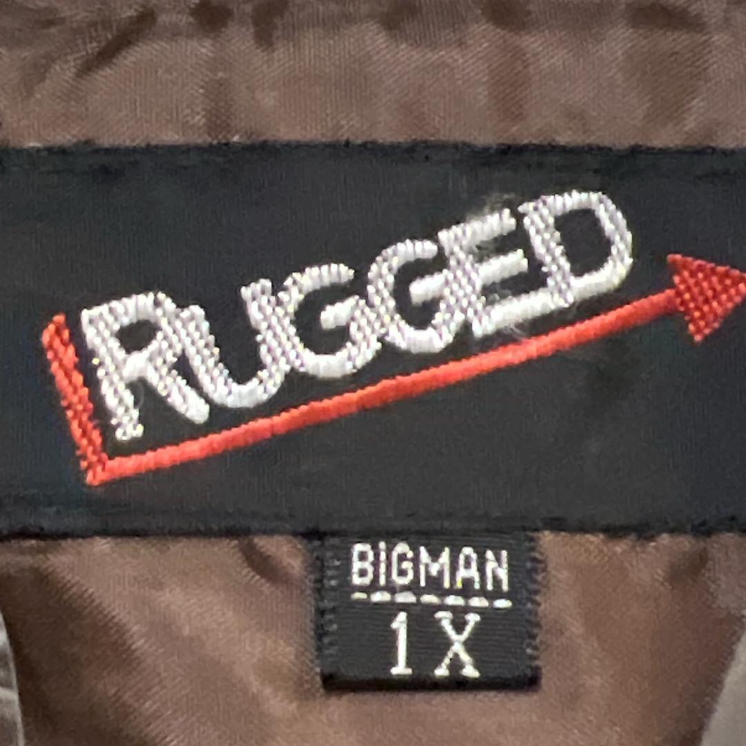 デッドストック RUGGED 長袖シャツ チェック 胸ポケットi86 XXL相当_画像3