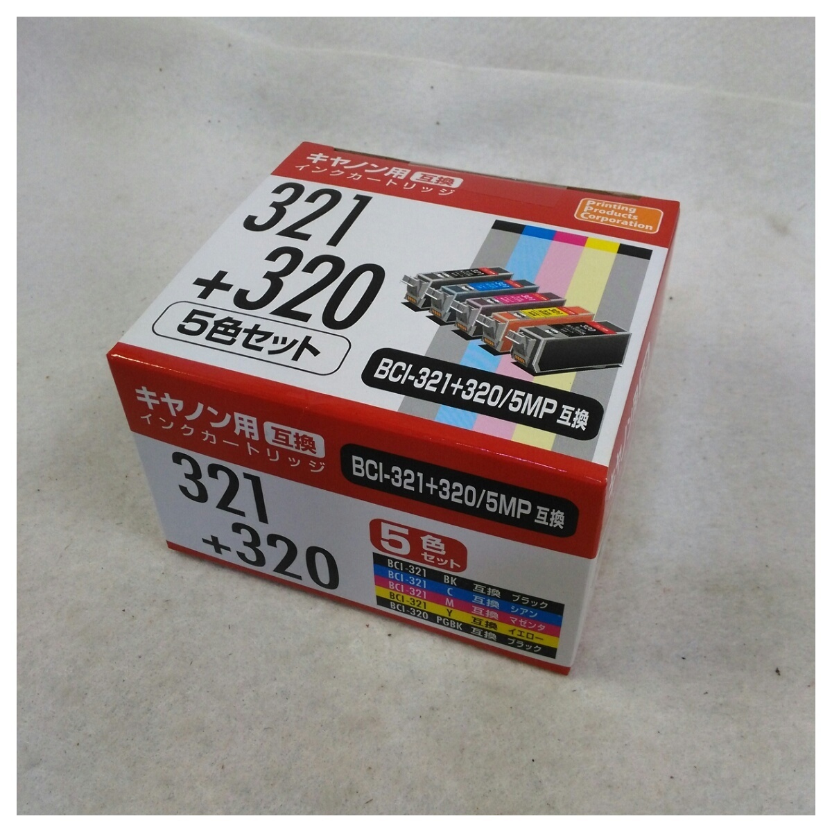 【未使用品】Canon BCI-321+320/5MP(キャノンプリンター用互換インク) 汎用インクカートリッジ 5色セット PP-C321-5P_画像1