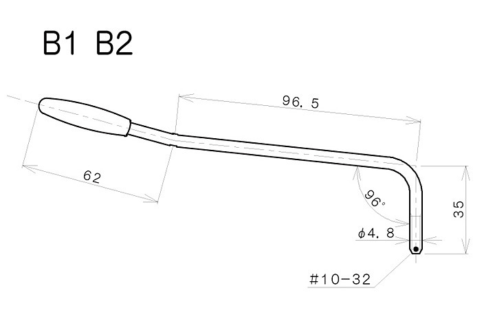 【送料無料】GOTOH B1-C インチサイズトレモロアーム クローム ホワイトキャップ【メール便】代引きはできません_画像5