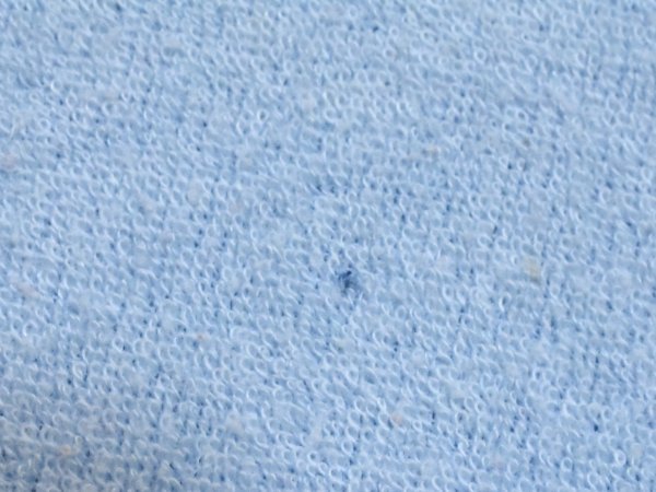 レア70'sUSA古着 WEEDS ビンテージ パイルポロ シャツ sizeXL 水色 白 袖プリント サーフ 70年代 アメリカ アメカジ 希少_画像7