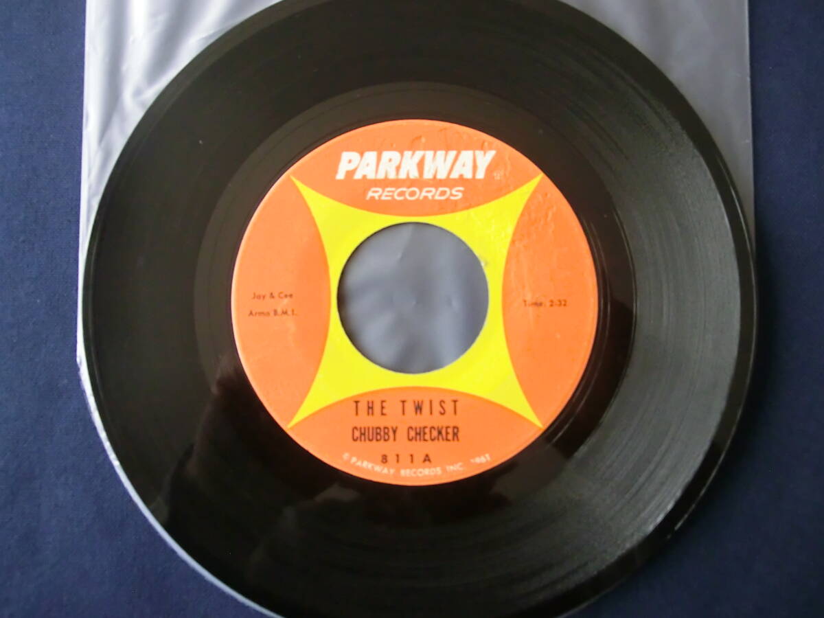 '60年,'62年全米No.1 US盤 Chubby Checker（チャビ・チェッカー）「Twist（ツイストNO.1） ／ Twistin' U.S.A」PARKWAY P811_画像3