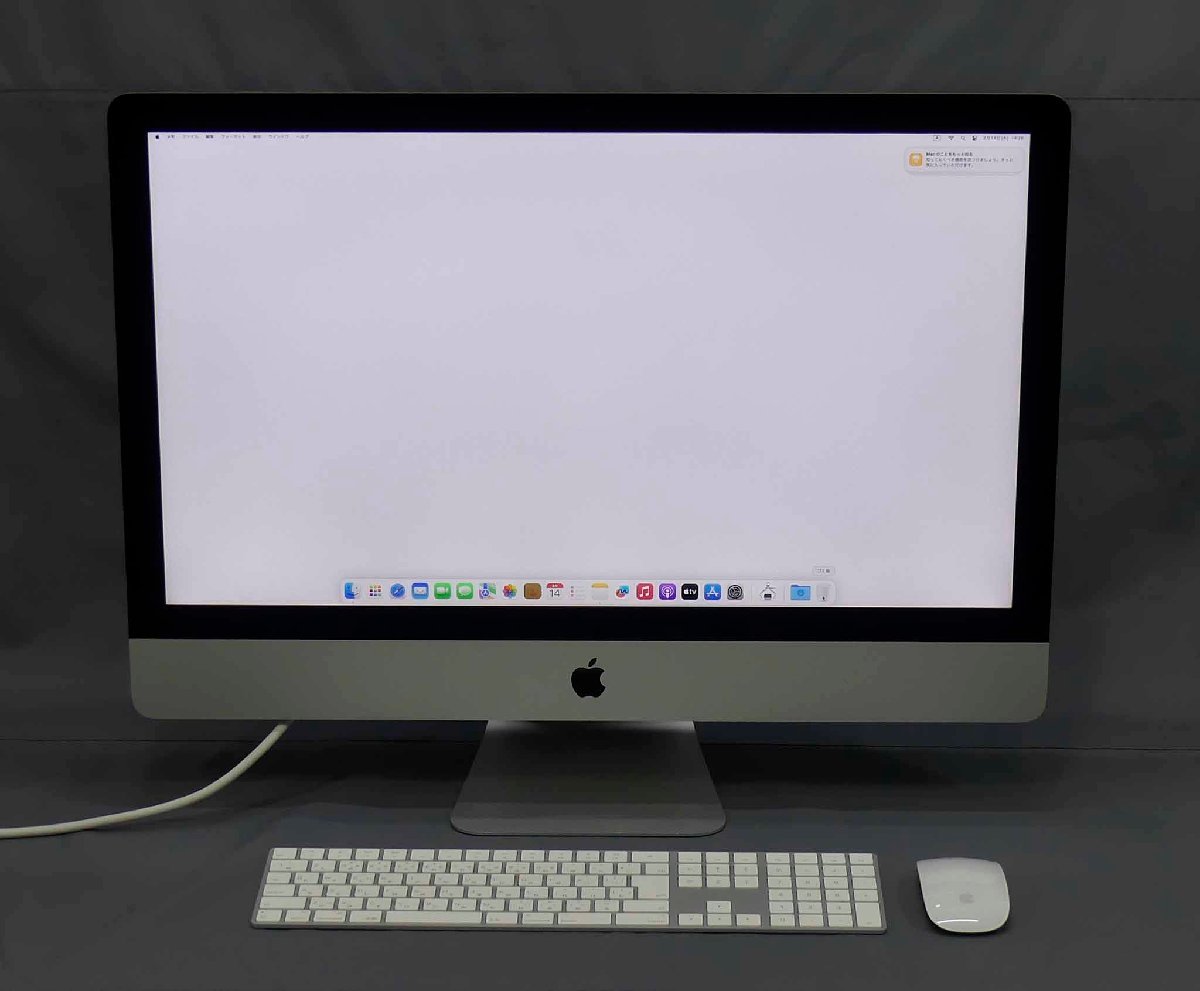 iMac (Retina 5K, 27インチ, 2019) Corei9-9900K(8コア/3.60GHz) メモリ32GB SSD1TB Radon Pro 575X 4GB OS Sonoma 中古 〇 S2402-5338_キレイに表示されます