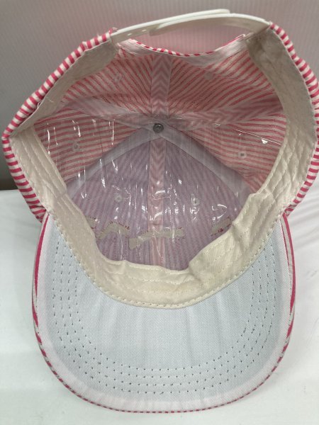 ネコポス送料無料！ゴルフキャップ　ベースボールキャップ　帽子　水洗い加工　ストライプ綿布?。蹋模巍〕喟住镂词褂酶癜?！