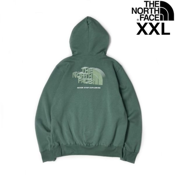 1円～!売切!【正規新品】THE NORTH FACE◆BOX NSE PULLOVER HOODIE プルオーバー パーカー 3D 2023最新 US限定 裏起毛(XXL)緑 181130-30_画像2