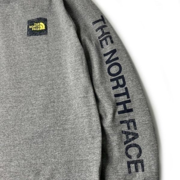 1円～!売切!【正規新品】THE NORTH FACE L/S LOGO PLAY TEE 長袖 Tシャツ ロンT US限定 袖ロゴ ヒマラヤ 落描き風(L)グレー 180902-20_画像5