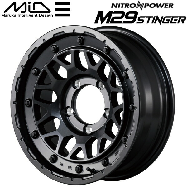 MID NITRO POWER M29 STINGER ホイール1本 バレルブラック 6.0J-16inch 5H/PCD139.7 inset-5