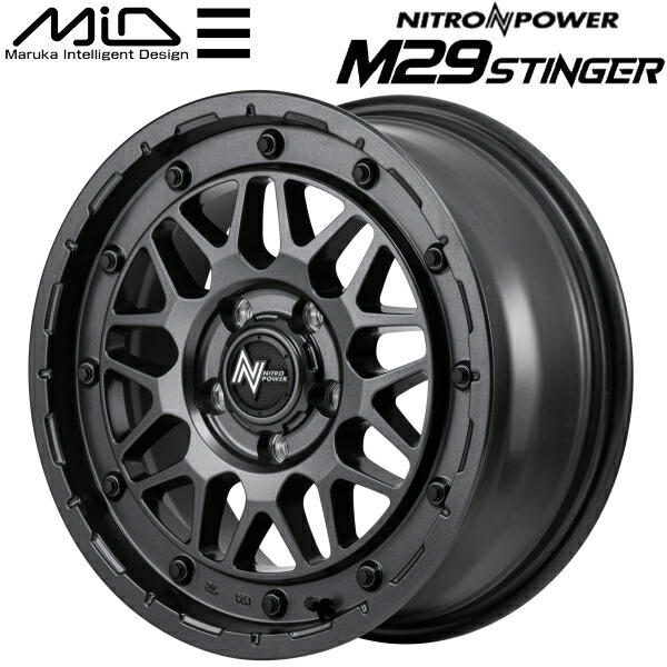 MID NITRO POWER M29 STINGER ホイール1本 バレルブラック 6.0J-16inch 5H/PCD100 inset+40