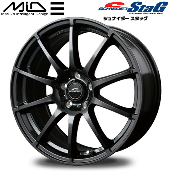 MID SCHNEDER StaG ホイール4本 ストロングガンメタ 6.5J-16inch 5H/PCD114.3 inset+38