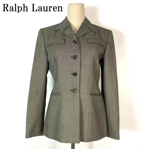 ラルフローレンウール100％テーラードジャケットグレーRalph Lauren カジュアル ビジネス オフィス イベント ７ B4973_画像1