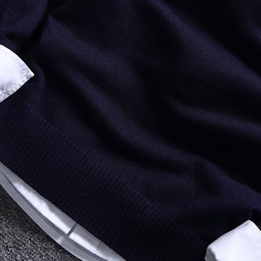 XLサイズ　メンズ　セーター　ニット　クルーネック ネイビー　ホワイト_画像10