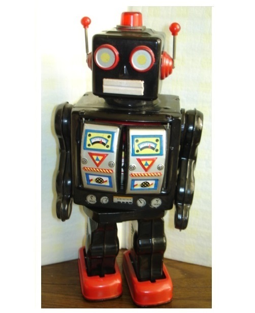  nostalgia. large tin plate robot tin plate. robot R1 increase rice field shop & SPACE WALK MAN Space Walkman total 2 pcs 