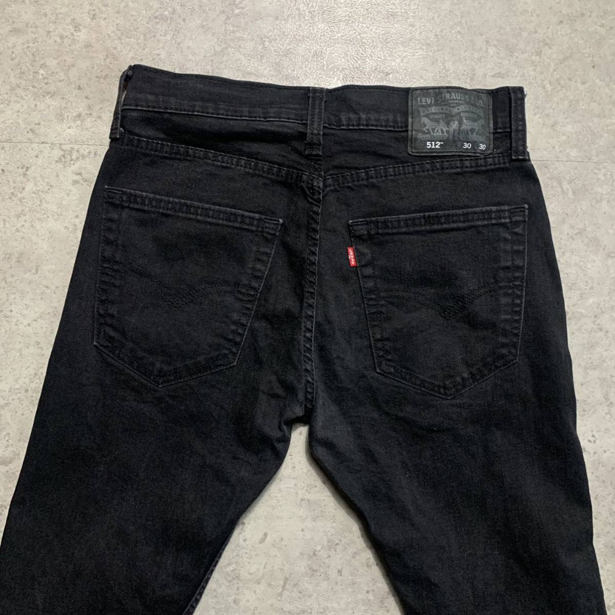 Levi's リーバイス 512 ブラック デニムパンツ ジーンズ W30L30 スリム テーパード 黒 ジーパン_画像7